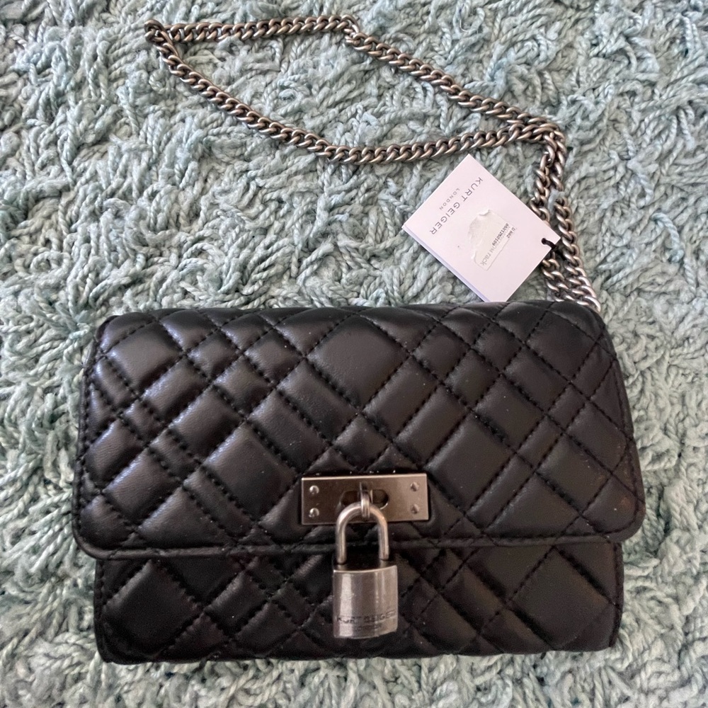 Kurt Geiger Brixton Leather Clutch Black - NWT